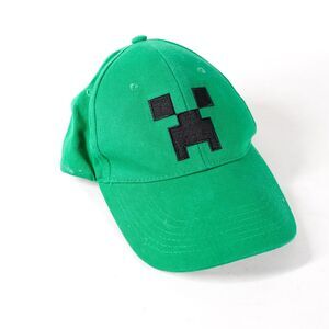 Minecraft Game Face Jinx Baseball Hat Visor Cap Adjustable Snapback Green Black